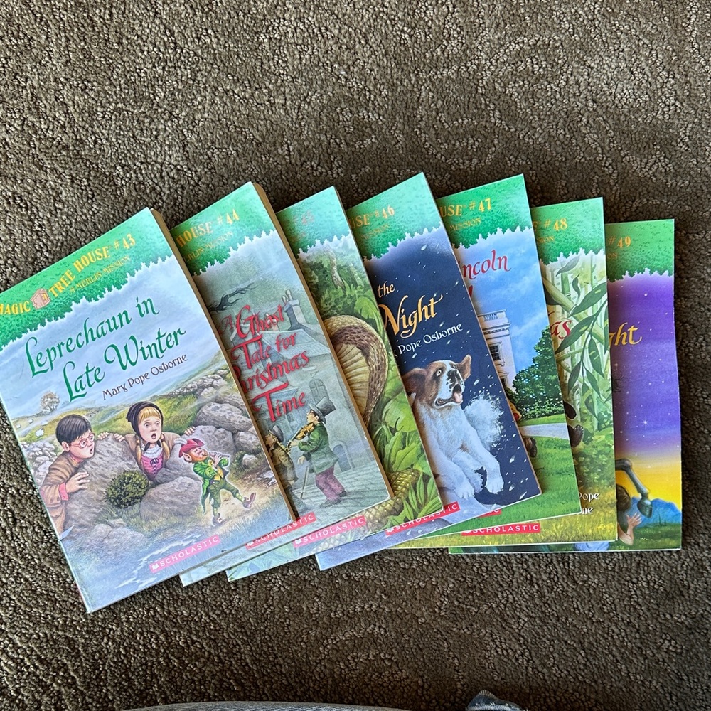 Scholastic Magic Tree House Paperback Books. Numbers 43-49